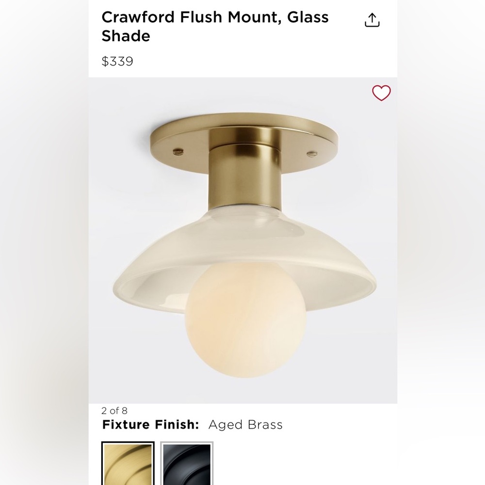 Crawford Flush Mount Light with Glass Shade